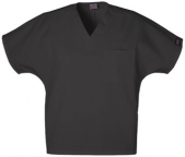 Black Unisex V-neck Scrub Top including Embroidered WSBOCES Radiologic Logo